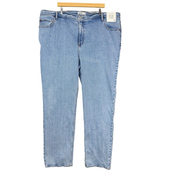 Abercrombie & Fitch 90s Straight Ultra High Rise Jeans NWT Women’s Sz 24L Blue - Picture 2 of 15